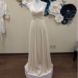 Handmade Wedding Gown Reception Dress Elopement Beach Double Strap Unique